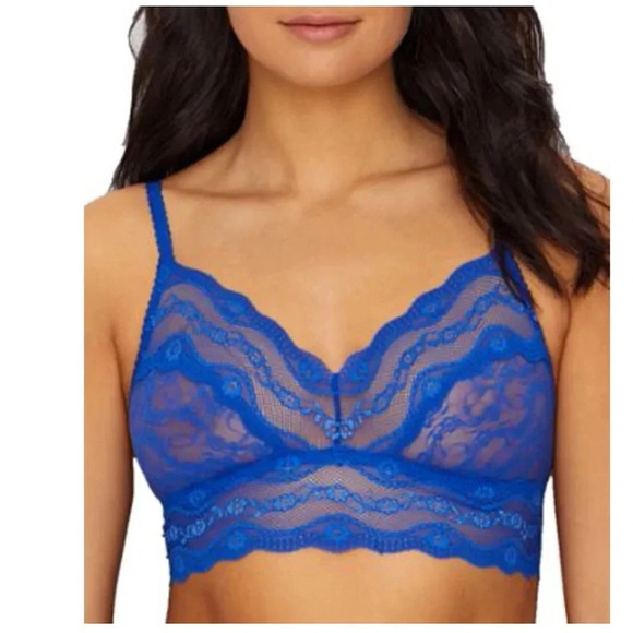 B.tempt'd Lace Kiss bralette and thong set. Royal Blue. XL - Picture 8 of 12